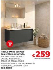 Luce - Mobile Bagno Sospeso Con Specchio E Lavabo