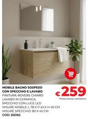 Luce - Mobile Bagno Sospeso Con Specchio E Lavabo