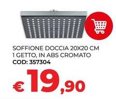 Soffone Doccia 20x20 Cm 1 Getto, In Abs Cromato