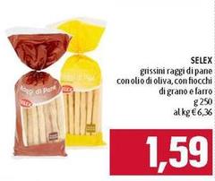 Selex - Grissini Raggi Di Pane Con Olio Di Oliva, Con Fiocchi Di Grano E Farro