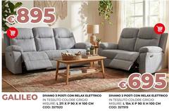 Galileo - Divano 3 Posti Con Relax Elettrico