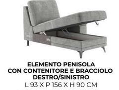 Elemento Penisola Con Contenitore E Bracciolo Destro/sínstro