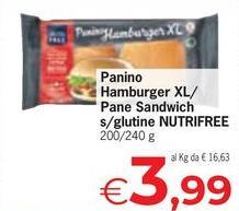 Nutrifree - Panino Hamburger Xl/ Pane Sandwich S/ Glutine