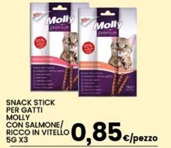 Molly - Snack Stick Per Gatti Con Salmone/ Ricco In Vitello