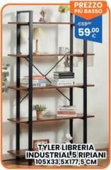 Piu - Lyler Libreria Industrial 5 Ripiani