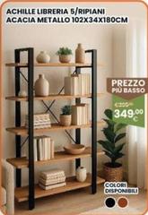 Acacia - Achille Libreria 5/Ripiani  Metallo 102x34x180cm