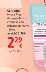 Clinians - Hydra Plus Detergente Viso Cremoso Con Estratto Di Malva 150 Ml