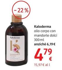 Kaloderma - Olio Corpo Con Mandorle Dolci 300 Ml
