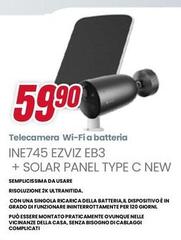 Samsung - Telecamera Wi-Fi A Batteria INE745 EZVIZ Eb3 + Solar Panel Type C New