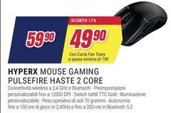 HyperX - Mouse Gaming Pulsefire Haste 2 Core