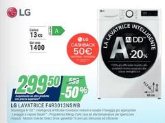 LG - F4R3013NSWB Lavatrice 13kg AI DD, Classe A-20%, 1400 giri, TurboWash, Vapore