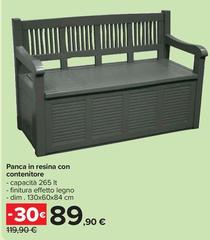 Panca In Resina Con Contenitore