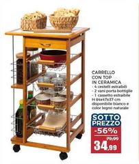 Carrello Con Top In Ceramica