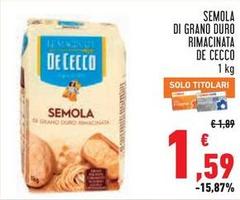 De Cecco - Semola Di Grano Duro Rimacinata