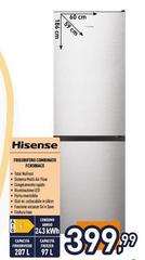 Hisense - FCN300ACE Frigorifero Con Congelatore Libera Installazione 304 L E Acciaio Inossidabile