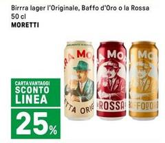 Moretti - Birrra Lager L'Originale, Baffo D'Oro O La Rossa