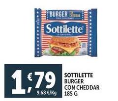 Sottilette - Burger Con Cheddar