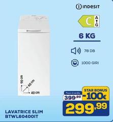Indesit - Lavatrice Slim BTWL60400IT