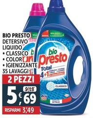Bio Presto - Detersivo Liquido Classico/Color/Igienizzante