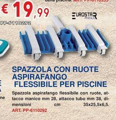 Eurostar Pools - Spazzola Con Ruote Aspirafango Flessibile Per Piscine