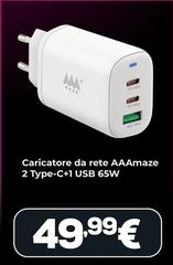 Maze - Caricatore Da Rete Aaamaze 2 Type-C+1 Usb 65W
