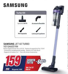 Samsung - VS15A6031R4 Aspirapolvere A Bastone Batteria Secco Ciclonico Senza Sacchetto 0,8 L 410 W Viola