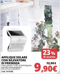 Pannello - Applique Solare Con Rilevatore Di Presenza