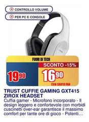Trust - Cuffie Gaming GXT415 ZIROX HEADSET