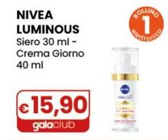 Nivea - Luminous Siero 30 Ml-Crema Giorno 40 Ml