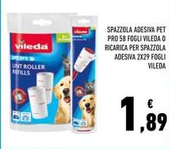 Vileda - Spazzola Adesiva Pet Pro 58 Fogli O Ricarica Per Spazzola Adesiva 2x29 Fogli