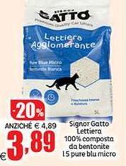 Blu - Lettiera 100% Composta Da Bentonite I5 Pure  Micro