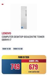 Lenovo - Compuster Desktop Ideacentre Tower 08irh9 I7