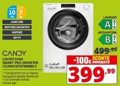 Candy - Lavasciuga Smart Pro Inverter CSOW41076TWMB0-S 