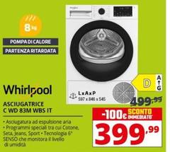 Whirlpool - Asciugatrice C WD 83M WBS IT 