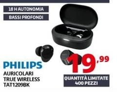 Philips - Auricolori True Wireless TAT1209BK 