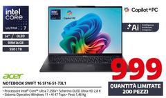 Acer - Notebook Swift 16 SF16-51-73L1