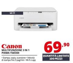 Canon - Multifunzione 3 In 1 Pixma TS6550I 