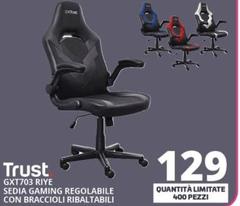 Trust - GXT 703 RIYE Sedia Per Gaming Universale Nero