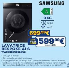 Samsung - Lavatrice Bespoke AI 6 WW90DB8U95GBU3