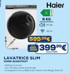 Haier - Lavatrice Slim HW80-B14IGITEUIT