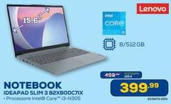 Lenovo - Notebook Ideapad Slim 3 82XB00C7IX