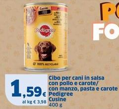 Pedigree - Cibo Per Cani In Salsa Con Pollo E Carote/Con Manzo, Pasta E Carote Cusine 