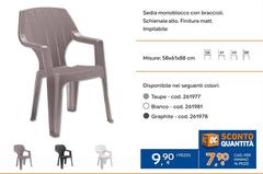 Matt - Sedia Monoblocco Con Braccioli. Schienale Alto.