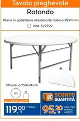 Tavolo Pieghevole Rotondo