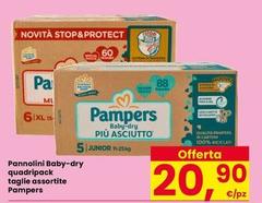 Pampers - Pannolini Baby-Dry Quadripack Taglie Assortite