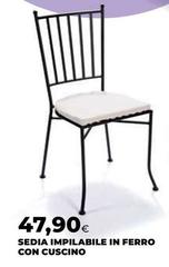 Sedia Impilable In Ferro Con Cuscino
