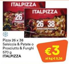 Italpizza - Pizza 26 X 38 Salsiccia & Patate O Prosciutto & Funghi 