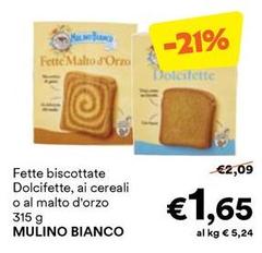 Mulino Bianco - Fette Biscottate Dolcifette, Ai Cereali O Al Malto D'Orzo
