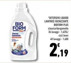 Bioform - Detersivo Liquido Lavatrice Igienizzante Plus