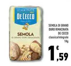 De Cecco - Semola Di Grano Duro Rimacinata